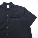 Dickies 半袖 ワークシャツ XL ブラック ポリエステル コットン ダブルポケット メキシコ製