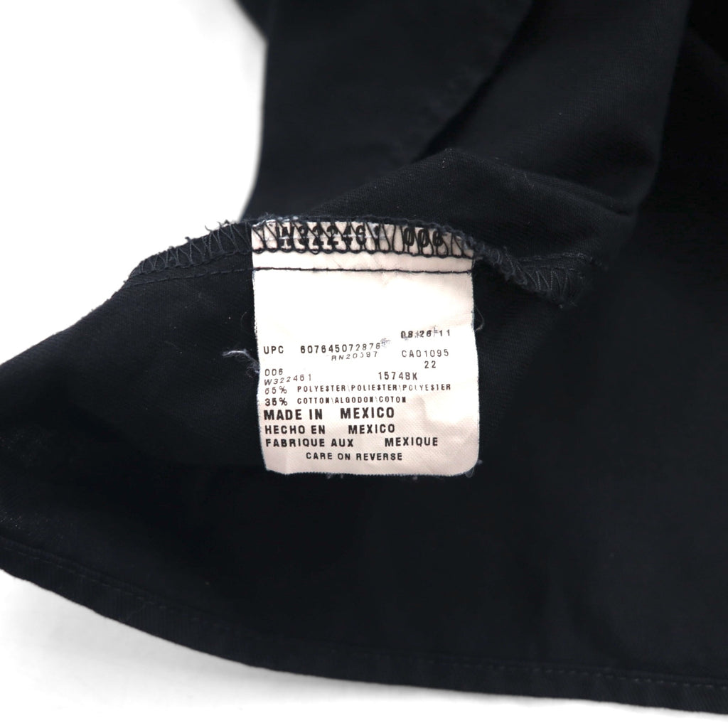 Dickies 半袖 ワークシャツ XL ブラック ポリエステル コットン ダブルポケット メキシコ製
