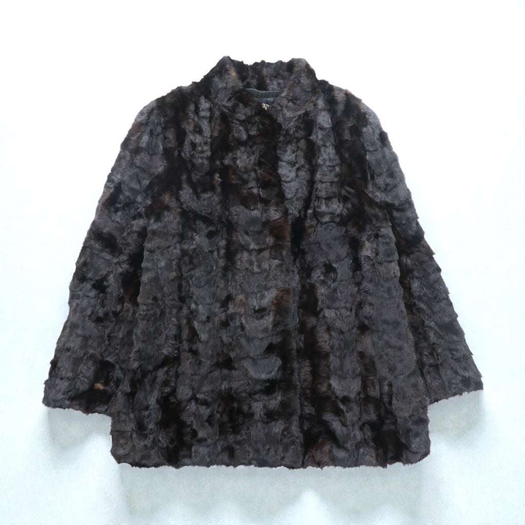 SAIKATSU TOKYO ROPPONGI 80年代 日本製 ミンクファー ジャケット L リアルファー 毛皮 ブラック