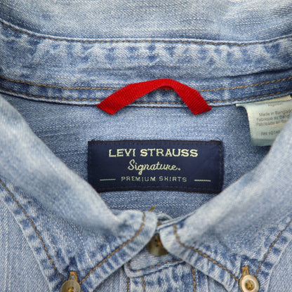 Levi's Signature Oversized Denim Button-Down Shirt, 3XL, Indigo, Blue, Cotton