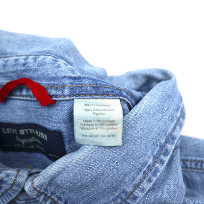 Levi's Signature Oversized Denim Button-Down Shirt, 3XL, Indigo, Blue, Cotton