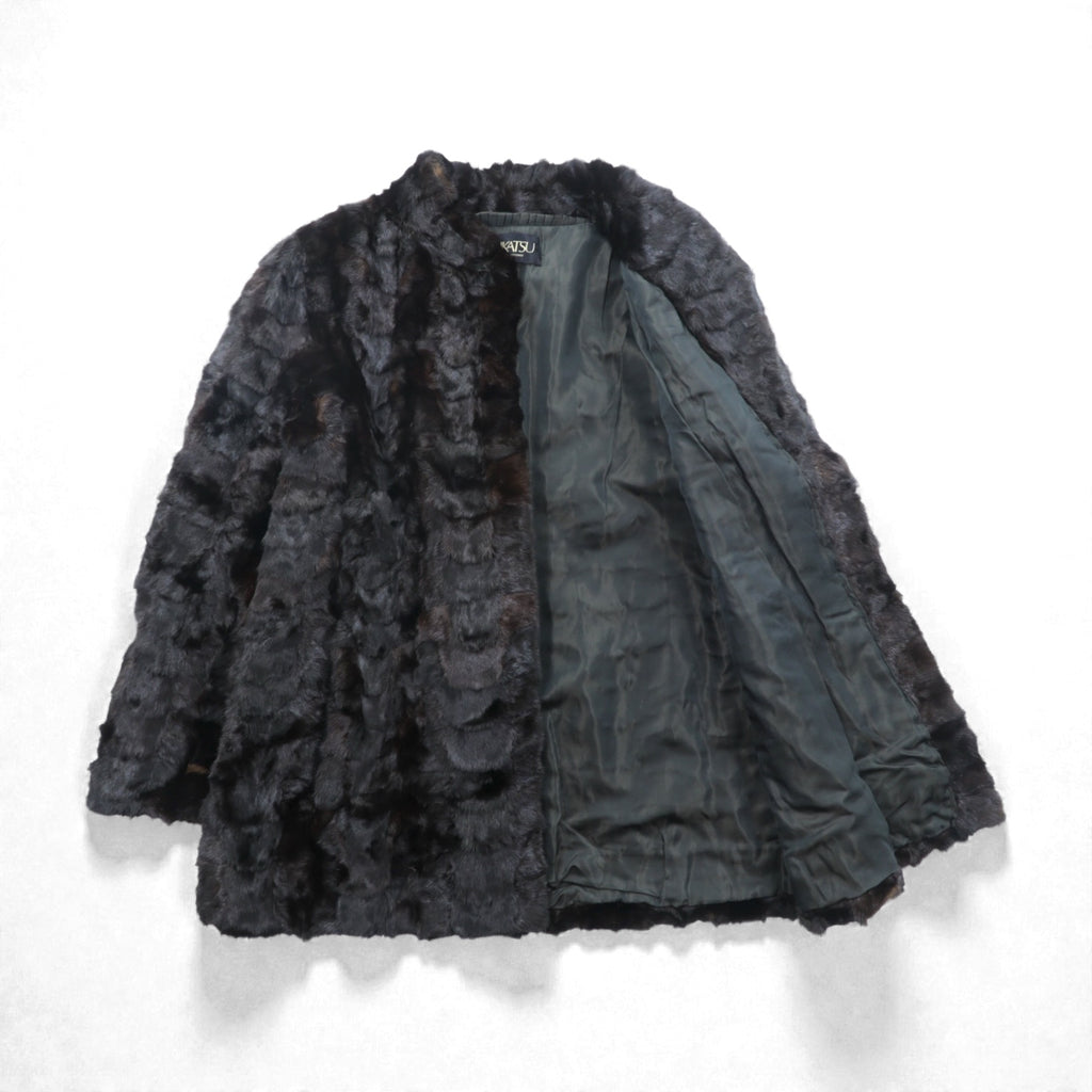 SAIKATSU TOKYO ROPPONGI 80年代 日本製 ミンクファー ジャケット L リアルファー 毛皮 ブラック