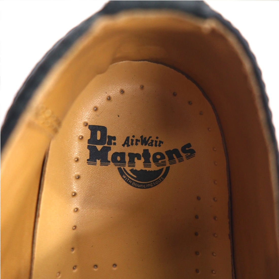 Dr. Martens Yellow Stitch Brogue Shoes 26cm Black Leather Wingtip 3989