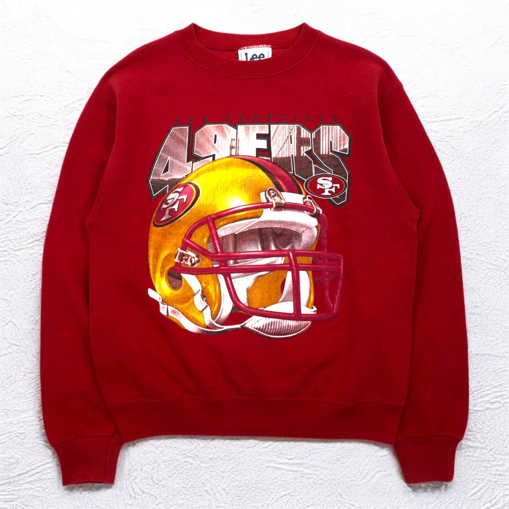 Lee USA Made 90s NFL Print Sweatshirt L Red Fleece Football San Francisco 49ers