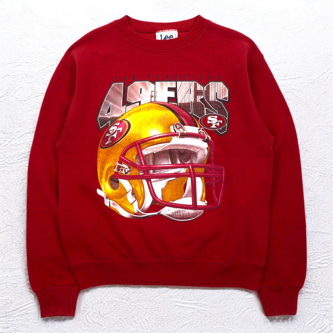 Lee USA Made 90s NFL Print Sweatshirt L Red Fleece Football San Francisco 49ers