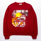 Lee USA Made 90s NFL Print Sweatshirt L Red Fleece Football San Francisco 49ers