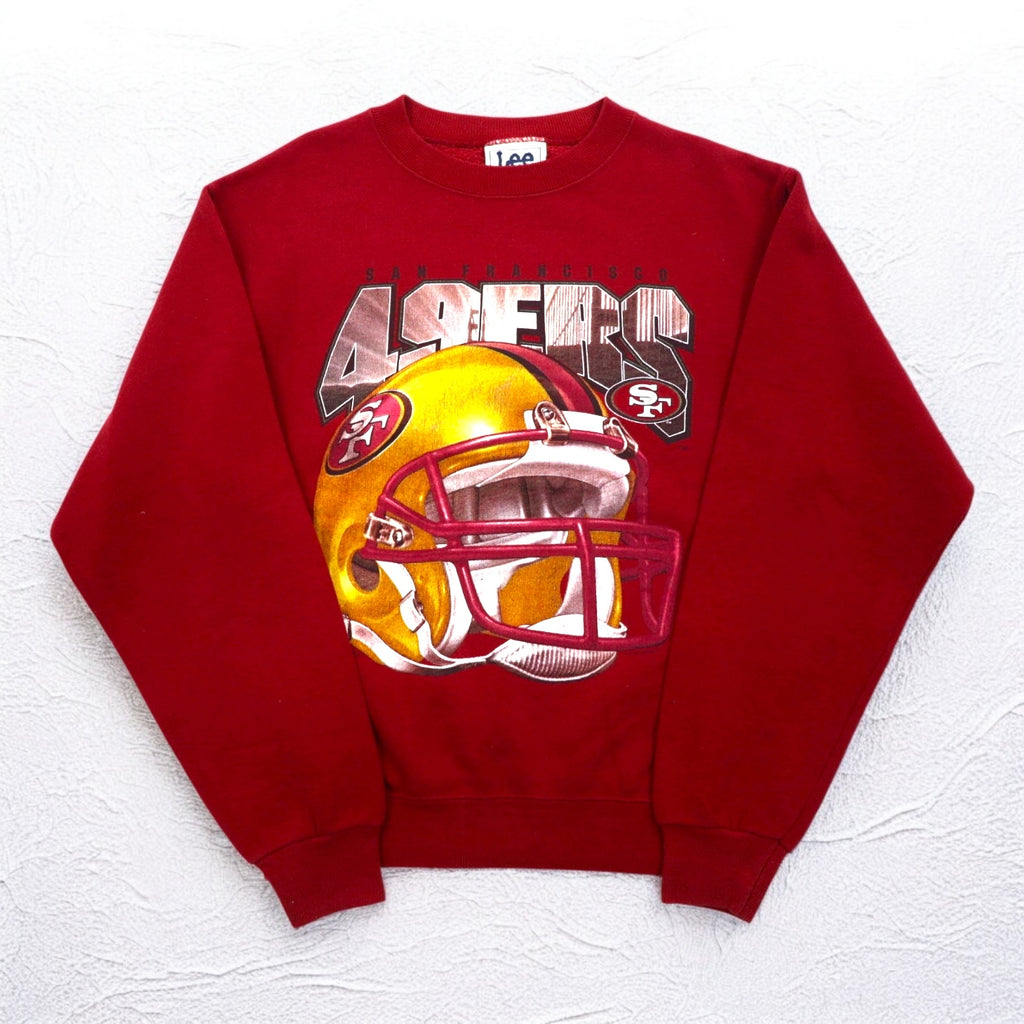 Lee USA Made 90s NFL Print Sweatshirt L Red Fleece Football San Francisco 49ers