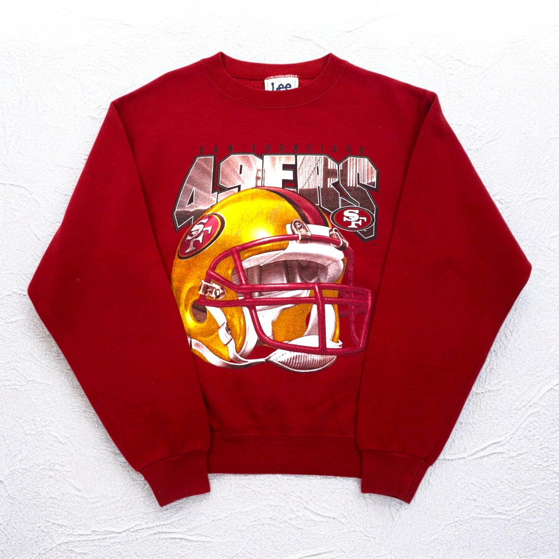 Lee USA Made 90s NFL Print Sweatshirt L Red Fleece Football San Francisco 49ers