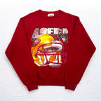 Lee USA Made 90s NFL Print Sweatshirt L Red Fleece Football San Francisco 49ers