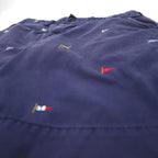 Polo by Ralph Lauren 90年代 フラッグ刺繍 チノ ショートパンツ ハーフパンツ L ネイビー 総柄