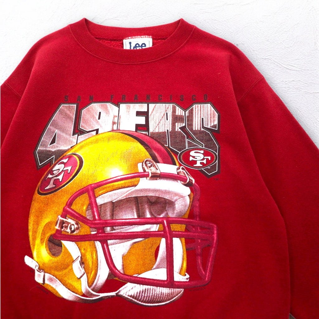 Lee USA Made 90s NFL Print Sweatshirt L Red Fleece Football San Francisco 49ers