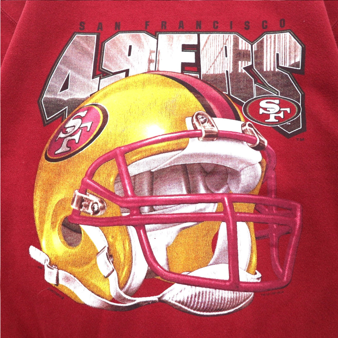 Lee USA Made 90s NFL Print Sweatshirt L Red Fleece Football San Francisco 49ers