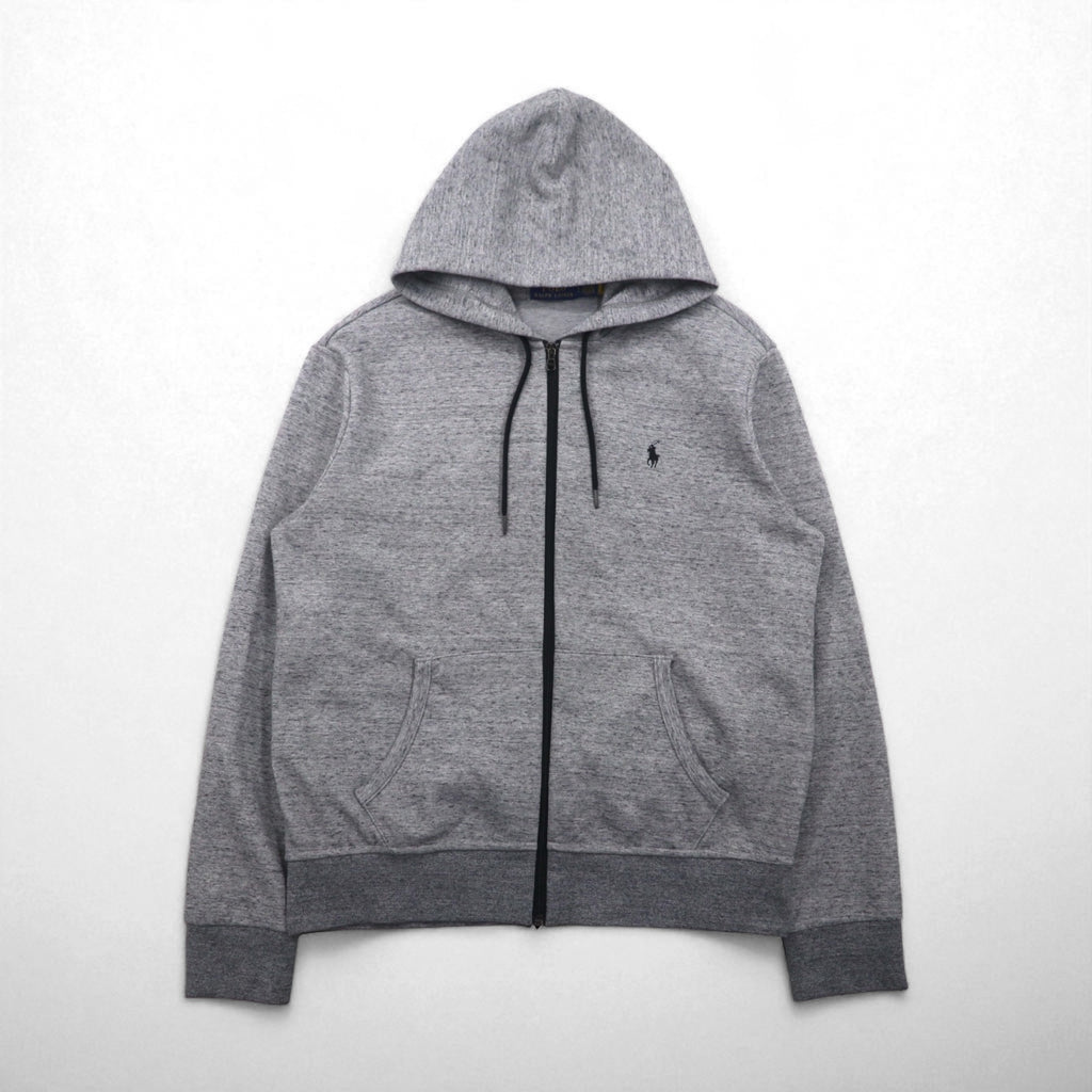 Polo Ralph Lauren Zip Hoodie, Large, Gray, Stretch, Small Pony Embroidery