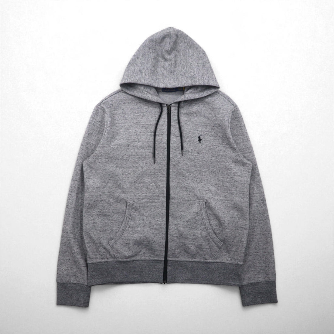 Polo Ralph Lauren Zip Hoodie, Large, Gray, Stretch, Small Pony Embroidery