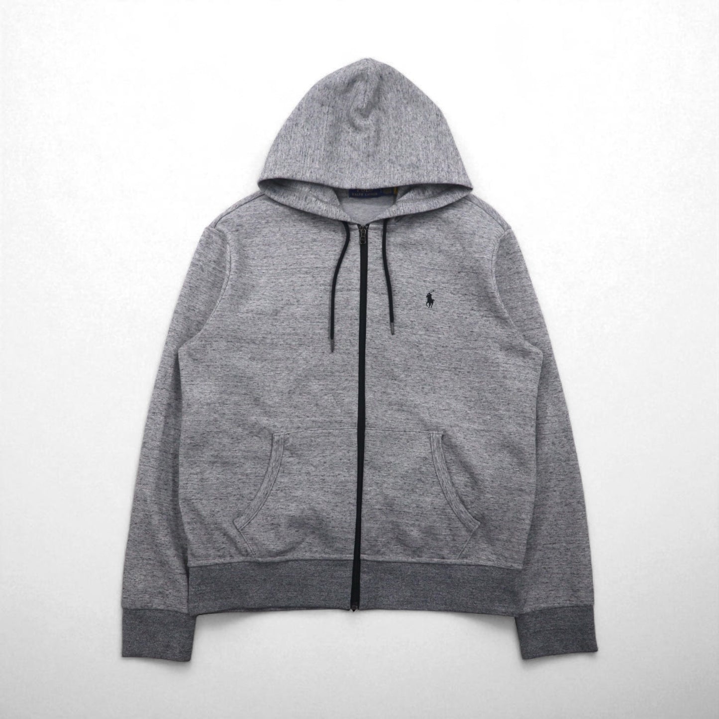 Polo Ralph Lauren Zip Hoodie, Large, Gray, Stretch, Small Pony Embroidery