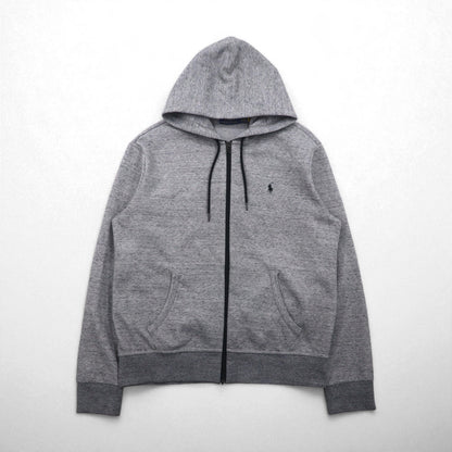 Polo Ralph Lauren Zip Hoodie, Large, Gray, Stretch, Small Pony Embroidery