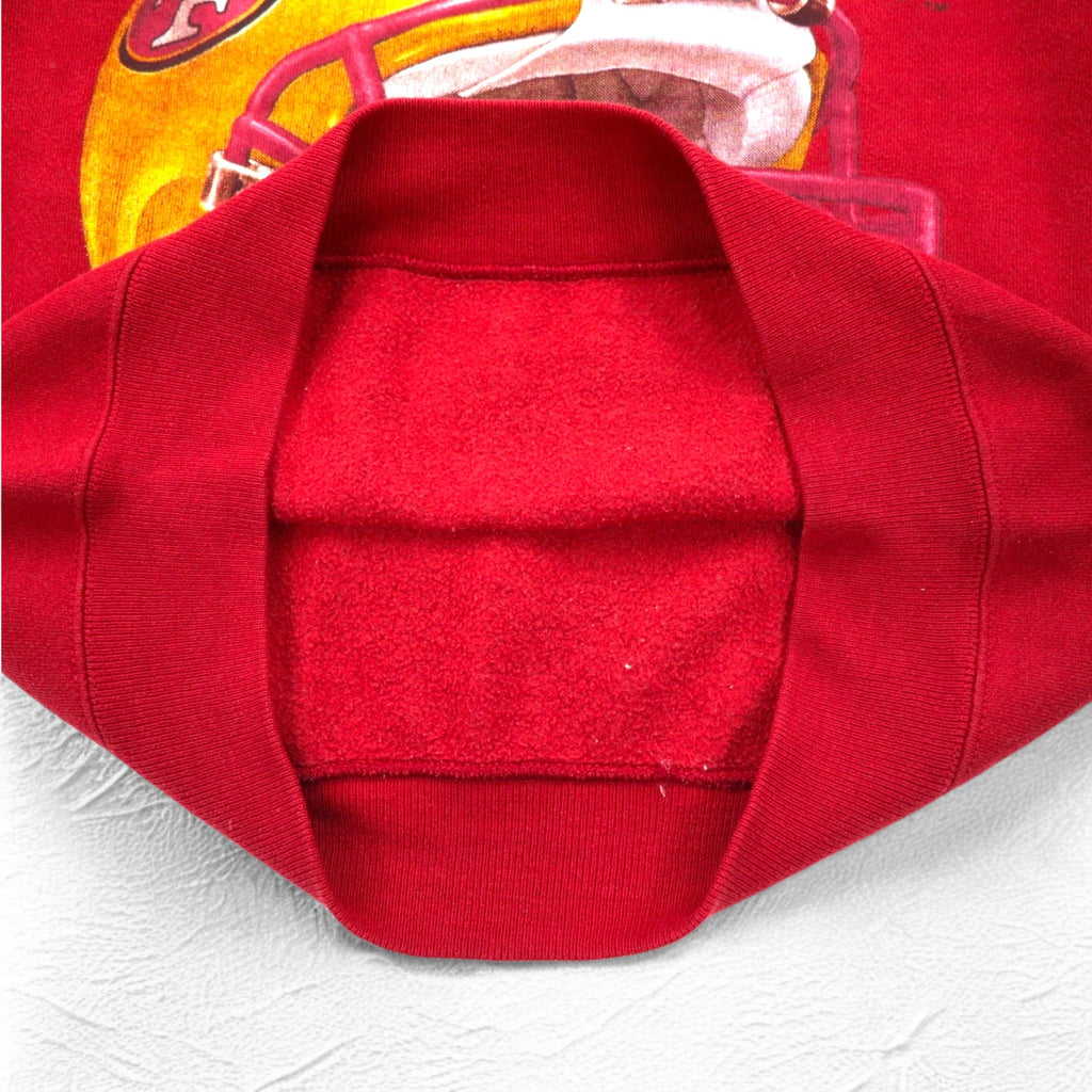 Lee USA Made 90s NFL Print Sweatshirt L Red Fleece Football San Francisco 49ers