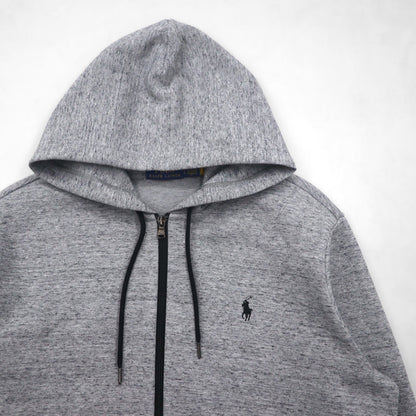 Polo Ralph Lauren Zip Hoodie, Large, Gray, Stretch, Small Pony Embroidery