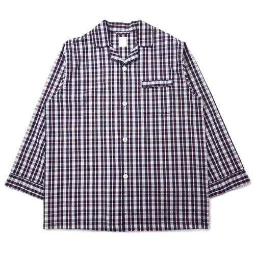 日本然リトテ-古着オンライン-Brooks Brothers オープンカラーシャツ ボックス パジャマシャツ L ブラック チェック コットン-Brooks Brothers Open Collar Shirt Box Pajama Shirt L Black Checked Cotton