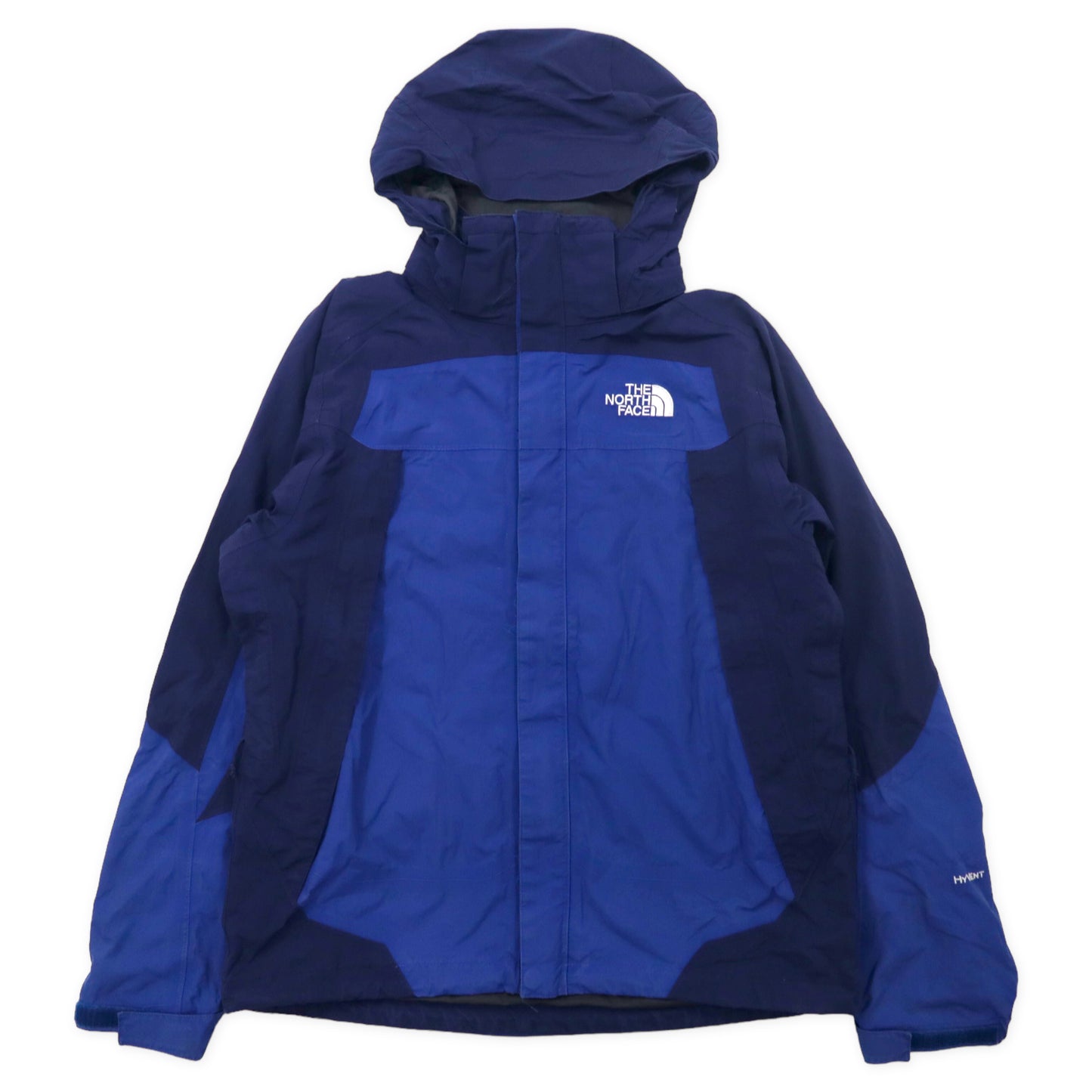 THE NORTH FACE マウンテンパーカー S ブルー ナイロン フード着脱式 HYVENT 透湿 防水 ジップインジップ搭載