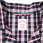 Brooks Brothers Open Collar Shirt Box Pajama Shirt L Black Check Cotton