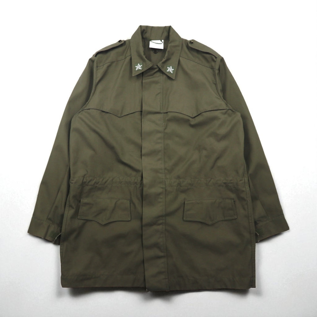Vintage Italian Army M-90 Field Jacket by Radici Tessuti, 2000s, Military Italian Army Field Jacket, Size L, Drawcord, Epaulettes