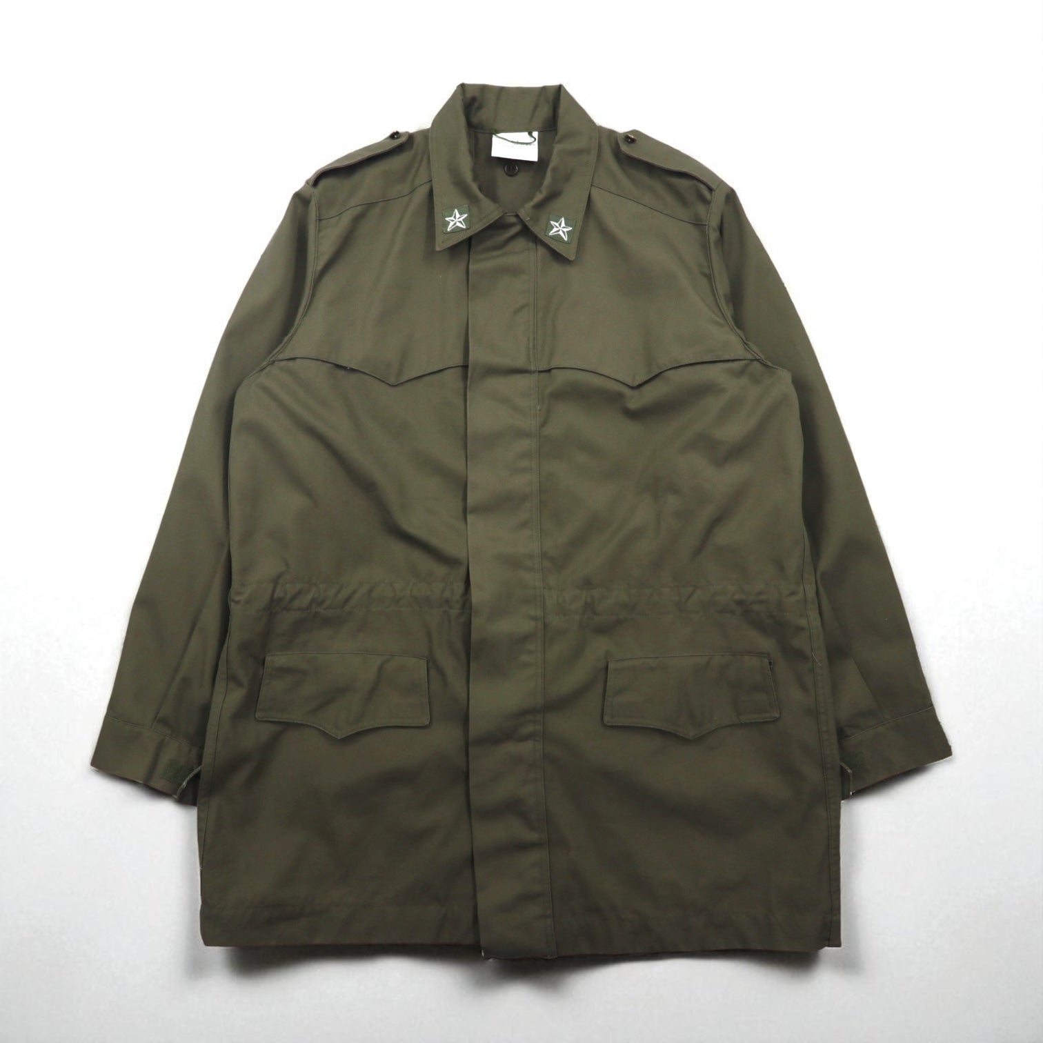 Vintage Italian Army M-90 Field Jacket by Radici Tessuti, 2000s, Military Italian Army Field Jacket, Size L, Drawcord, Epaulettes