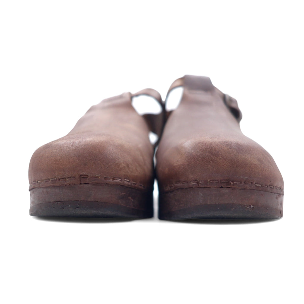 Made in Italy ANDIAMO VIA clog sandals, 24cm, brown leather