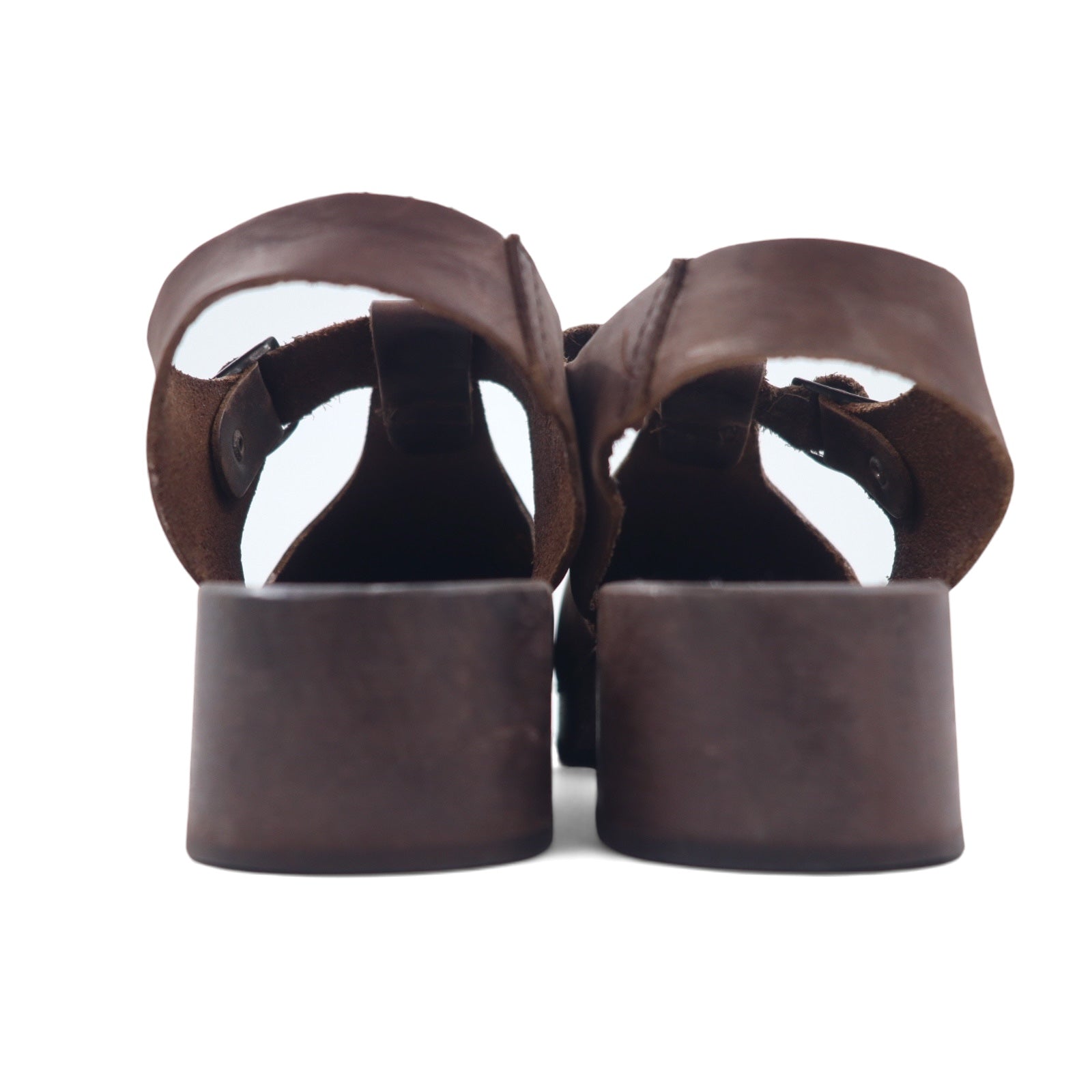Made in Italy ANDIAMO VIA clog sandals, 24cm, brown leather