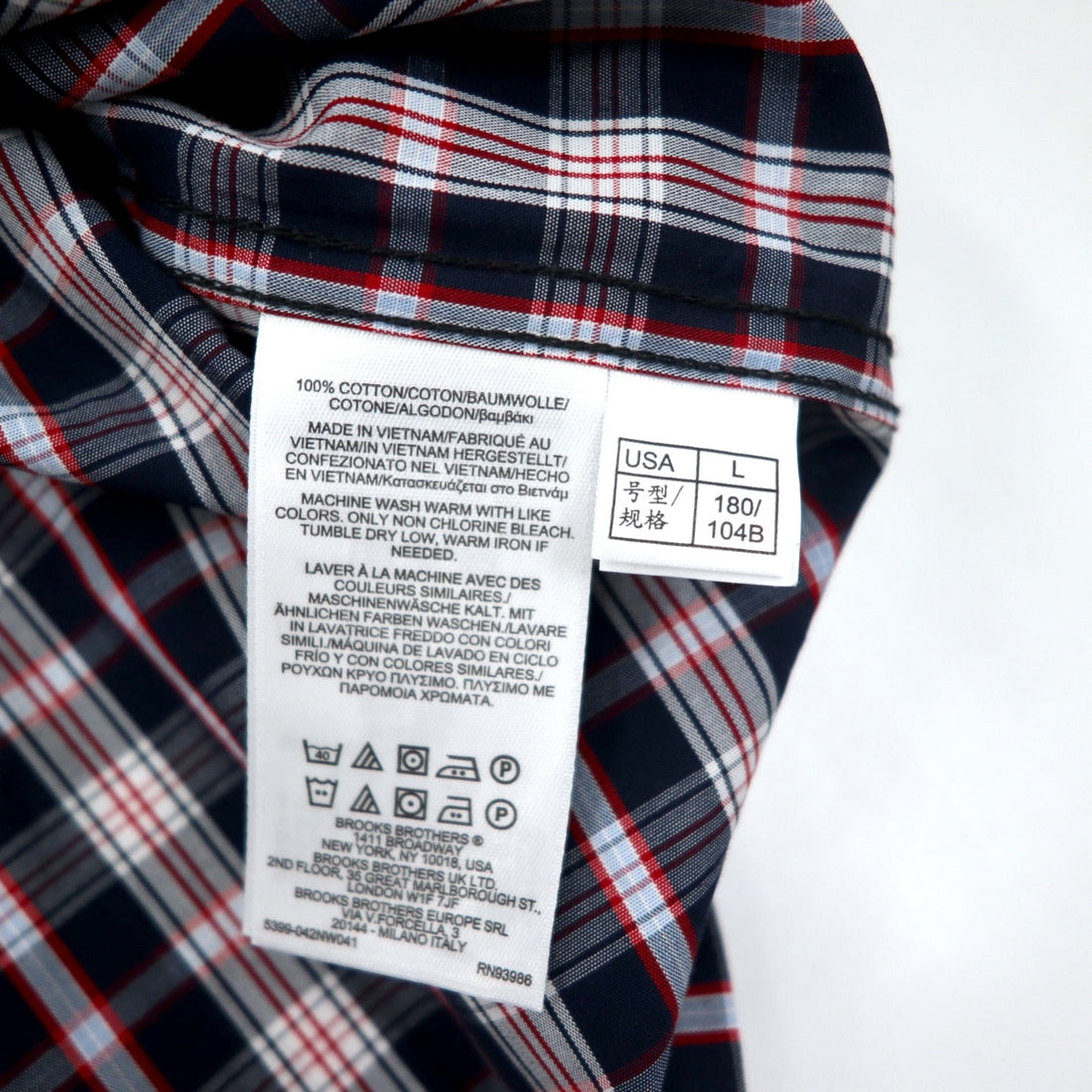 Brooks Brothers Open Collar Shirt Box Pajama Shirt L Black Check Cotton