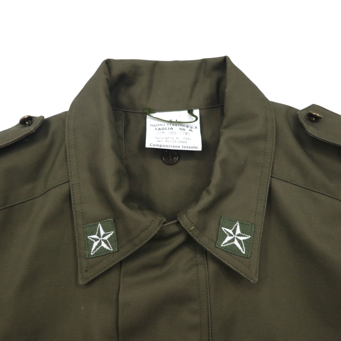 Vintage Italian Army M-90 Field Jacket by Radici Tessuti, 2000s, Military Italian Army Field Jacket, Size L, Drawcord, Epaulettes