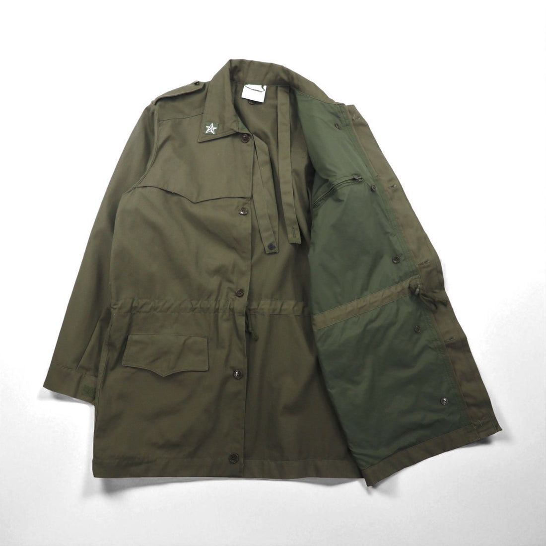 Vintage Italian Army M-90 Field Jacket by Radici Tessuti, 2000s, Military Italian Army Field Jacket, Size L, Drawcord, Epaulettes