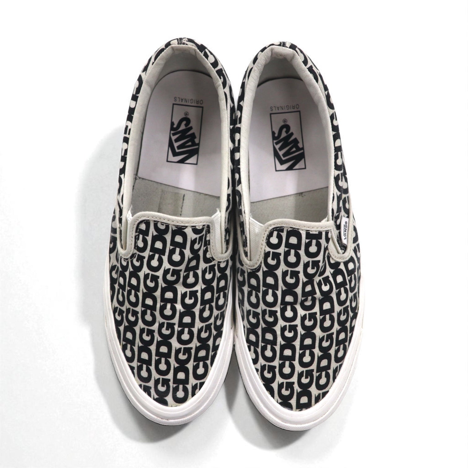 CDG ( COMME des GARCONS ) × VANS スリッポン Slip-On スニーカー 27cm ホワイト キャンバス ボルト VAULT OG Classic