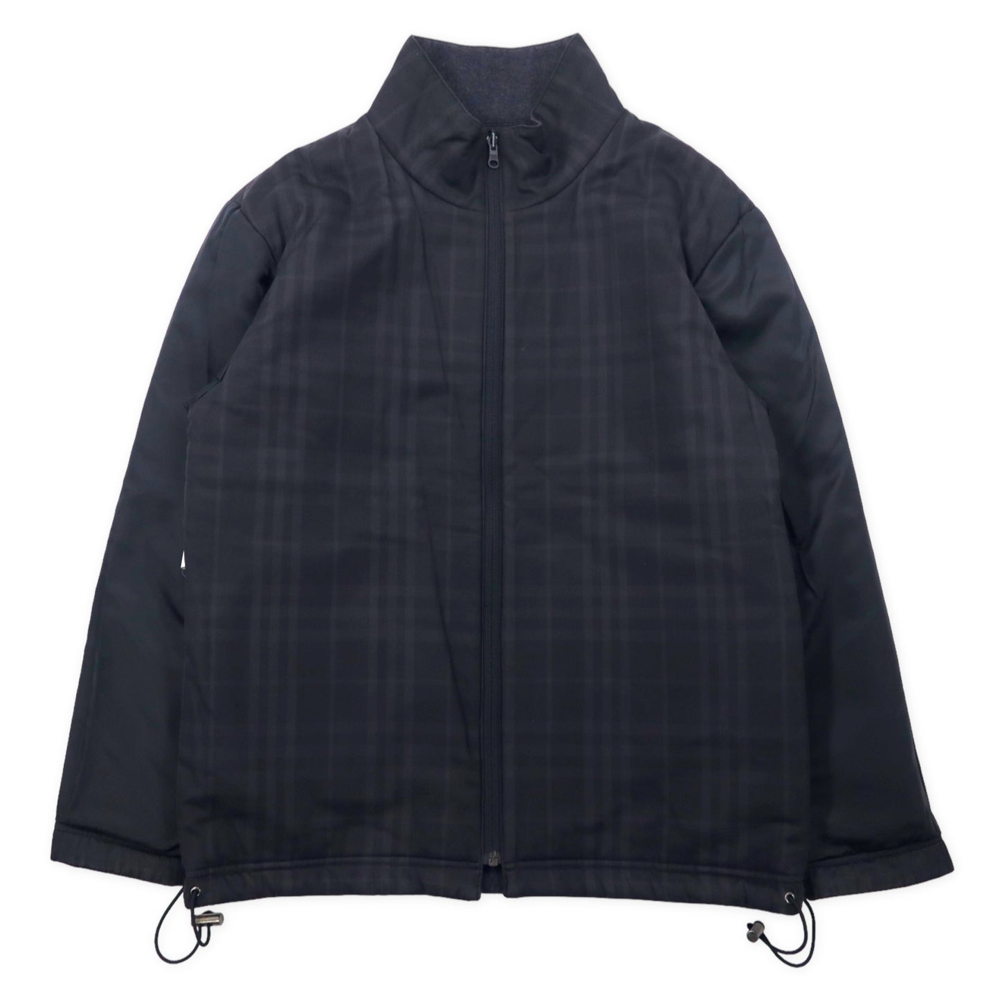 BURBERRY Reversible Liner Jacket L Gray Wool CHECKED Draw Code