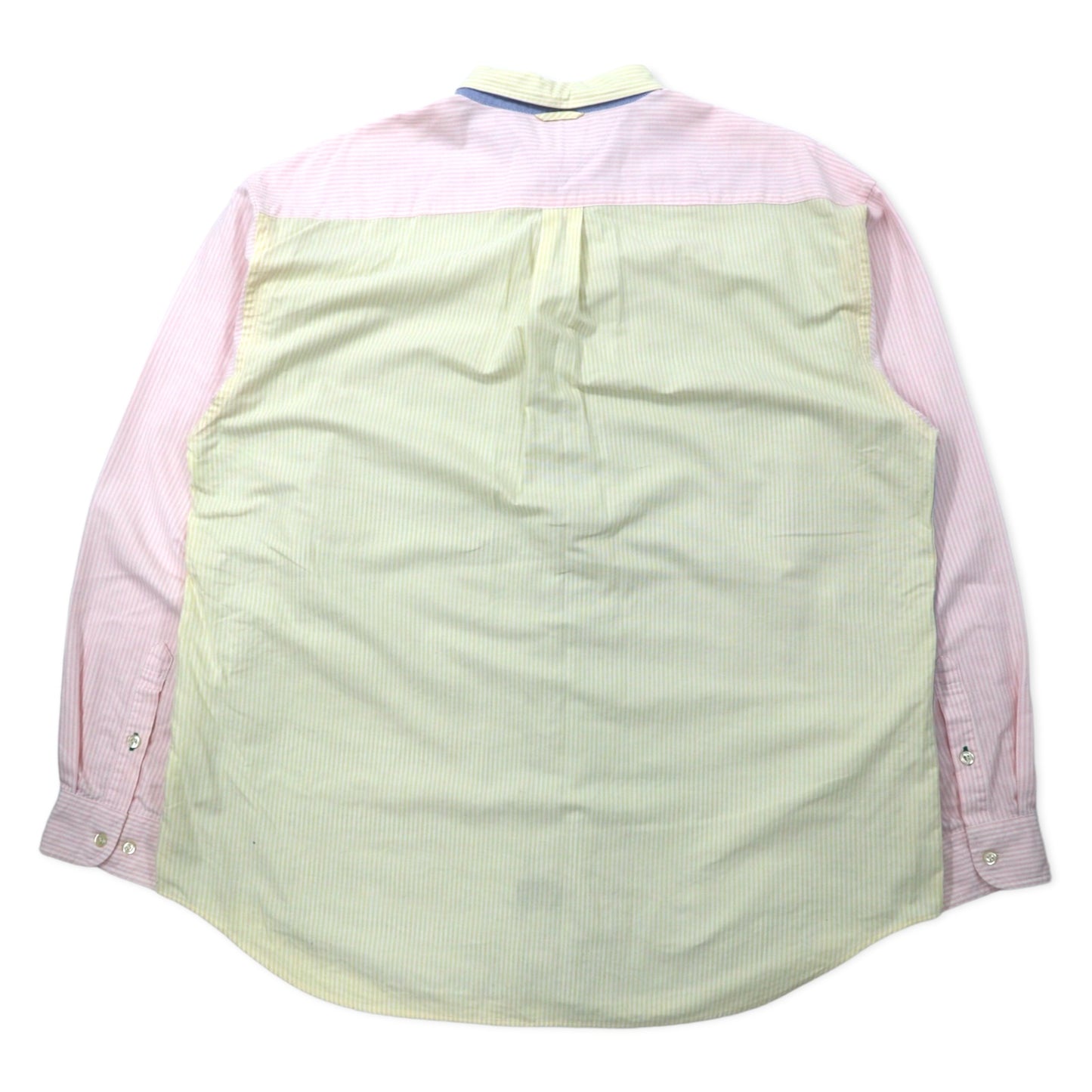 TOMMY HILFIGER 90s Multi-stripe Oxford Button-down Shirt, XL, Multi-color, Cotton, One-point logo embroidery, Big size
