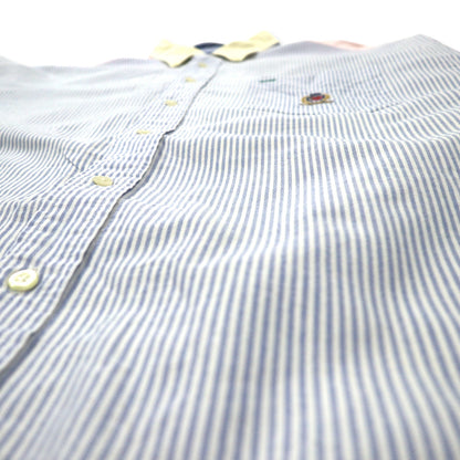 TOMMY HILFIGER 90s Multi-stripe Oxford Button-down Shirt, XL, Multi-color, Cotton, One-point logo embroidery, Big size