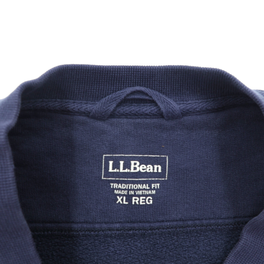 L.L.Bean Front V Blank Sweatshirt, XL, Navy, Traditional Fit, Solid Color, Crew Neck