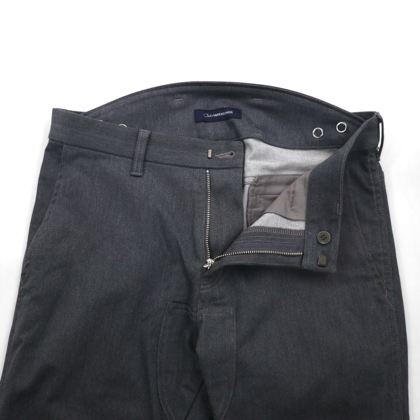 John UNDERCOVER ストレッチ モトクロスパンツ L グレー スリット JUQ4502 日本製
