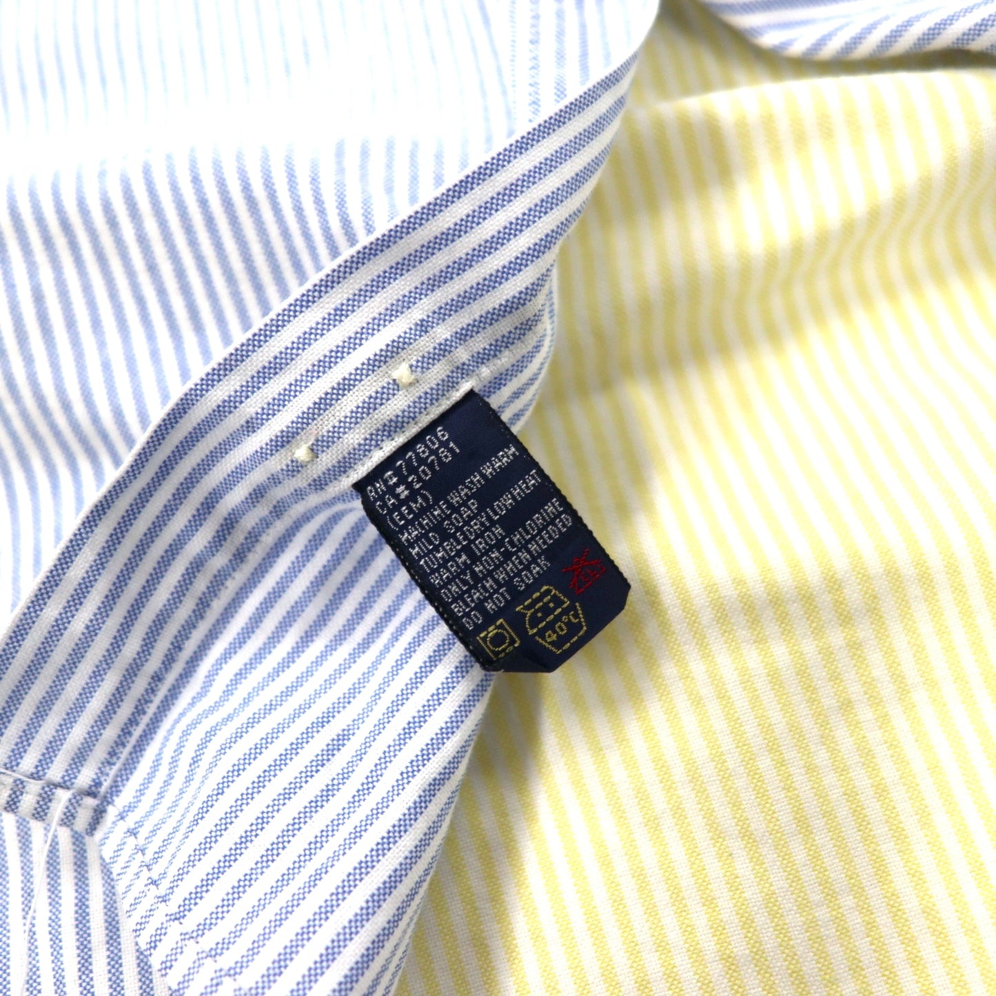 TOMMY HILFIGER 90s Multi-stripe Oxford Button-down Shirt, XL, Multi-color, Cotton, One-point logo embroidery, Big size