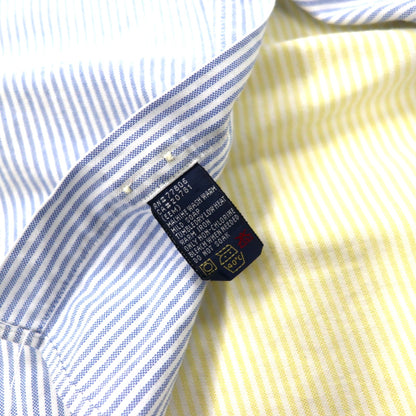 TOMMY HILFIGER 90s Multi-stripe Oxford Button-down Shirt, XL, Multi-color, Cotton, One-point logo embroidery, Big size