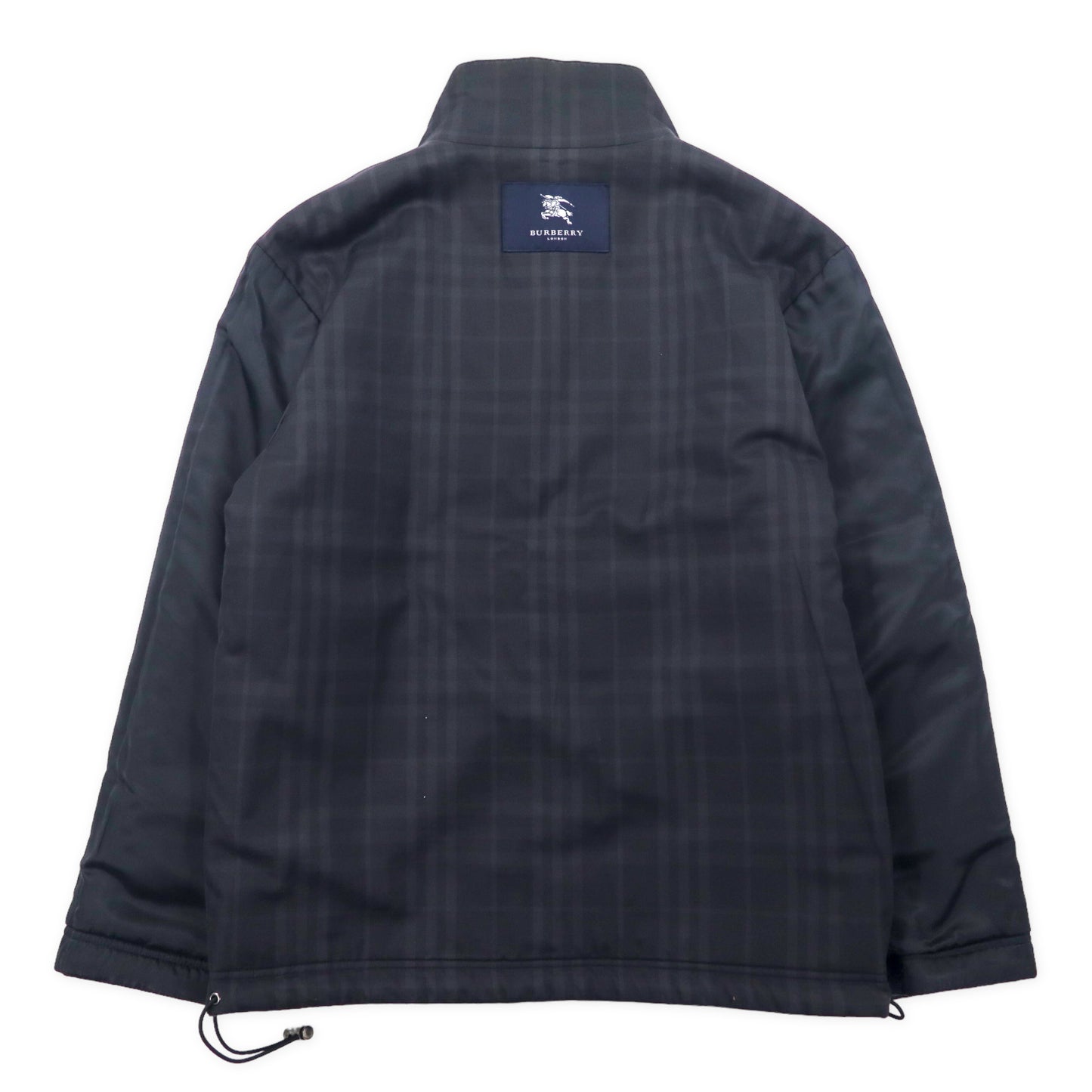 BURBERRY Reversible Liner Jacket L Gray Wool CHECKED Draw Code