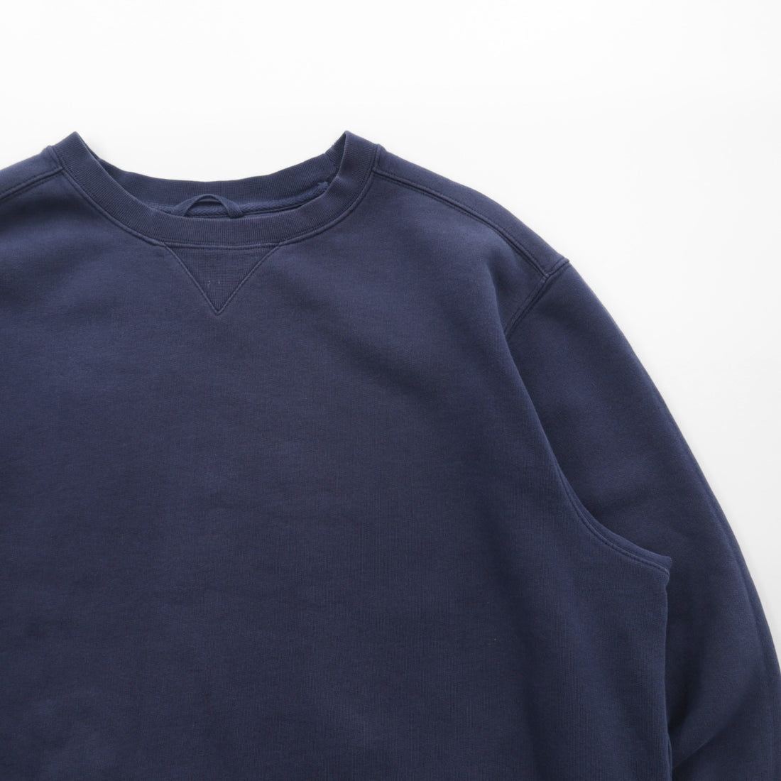 L.L.Bean Front V Blank Sweatshirt, XL, Navy, Traditional Fit, Solid Color, Crew Neck