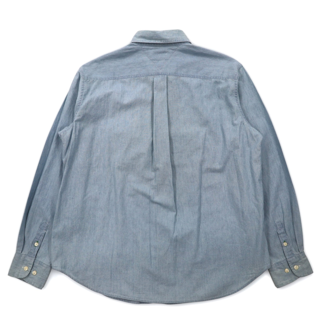 TOMMY JEANS 90年代 シャンブレーシャツ XL ブルー コットン ワンポイントロゴ刺繍