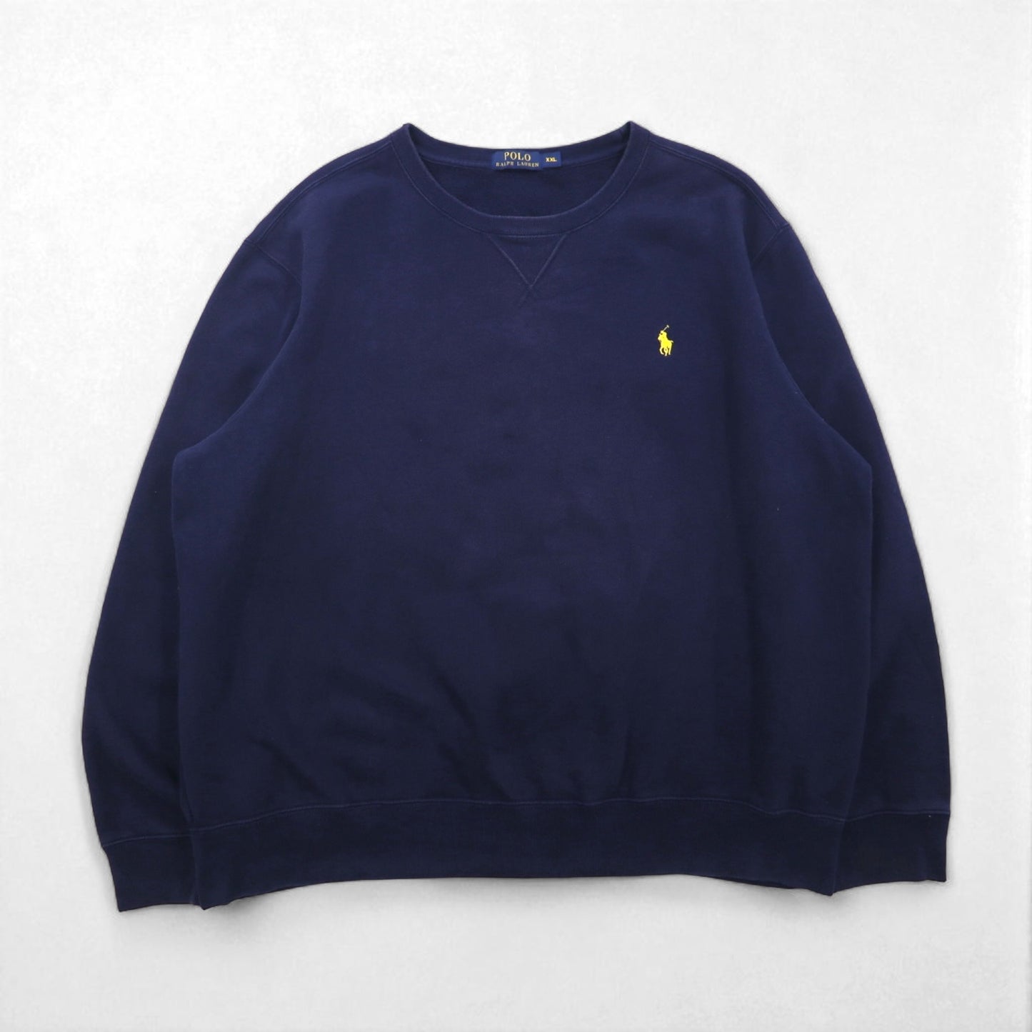 Polo Ralph Lauren 前V スウェット トレーナー 2XL ネイビー スモールポニー刺繡