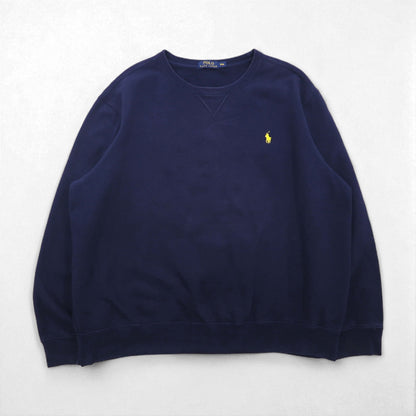 Polo Ralph Lauren 前V スウェット トレーナー 2XL ネイビー スモールポニー刺繡