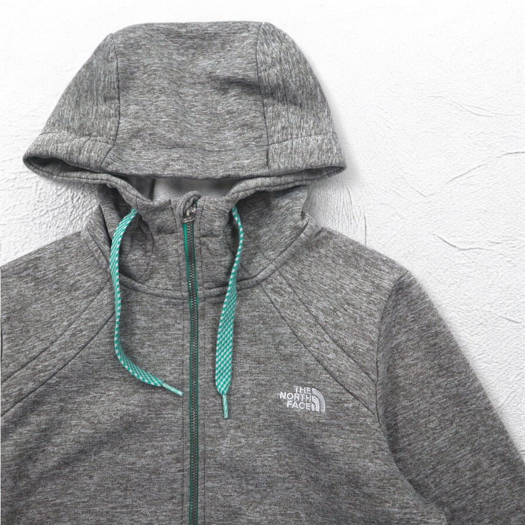 THE NORTH FACE Full Zip Hoodie M Gray Polyester Logo Embroidery US Standard A40A