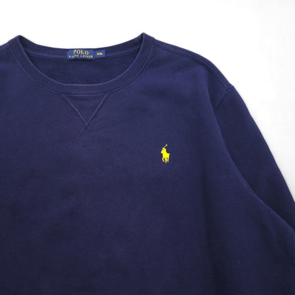 Polo Ralph Lauren 前V スウェット トレーナー 2XL ネイビー スモールポニー刺繡