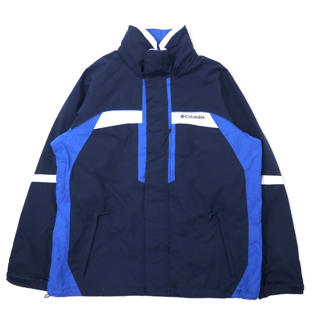日本然リトテ-古着オンライン-Columbia マウンテンパーカー L ネイビー ナイロン 防水 フード収納式 XM4636-Columbia Mountain Hoodie L Navy Nylon Waterproof Hoodie Retractable XM4636
