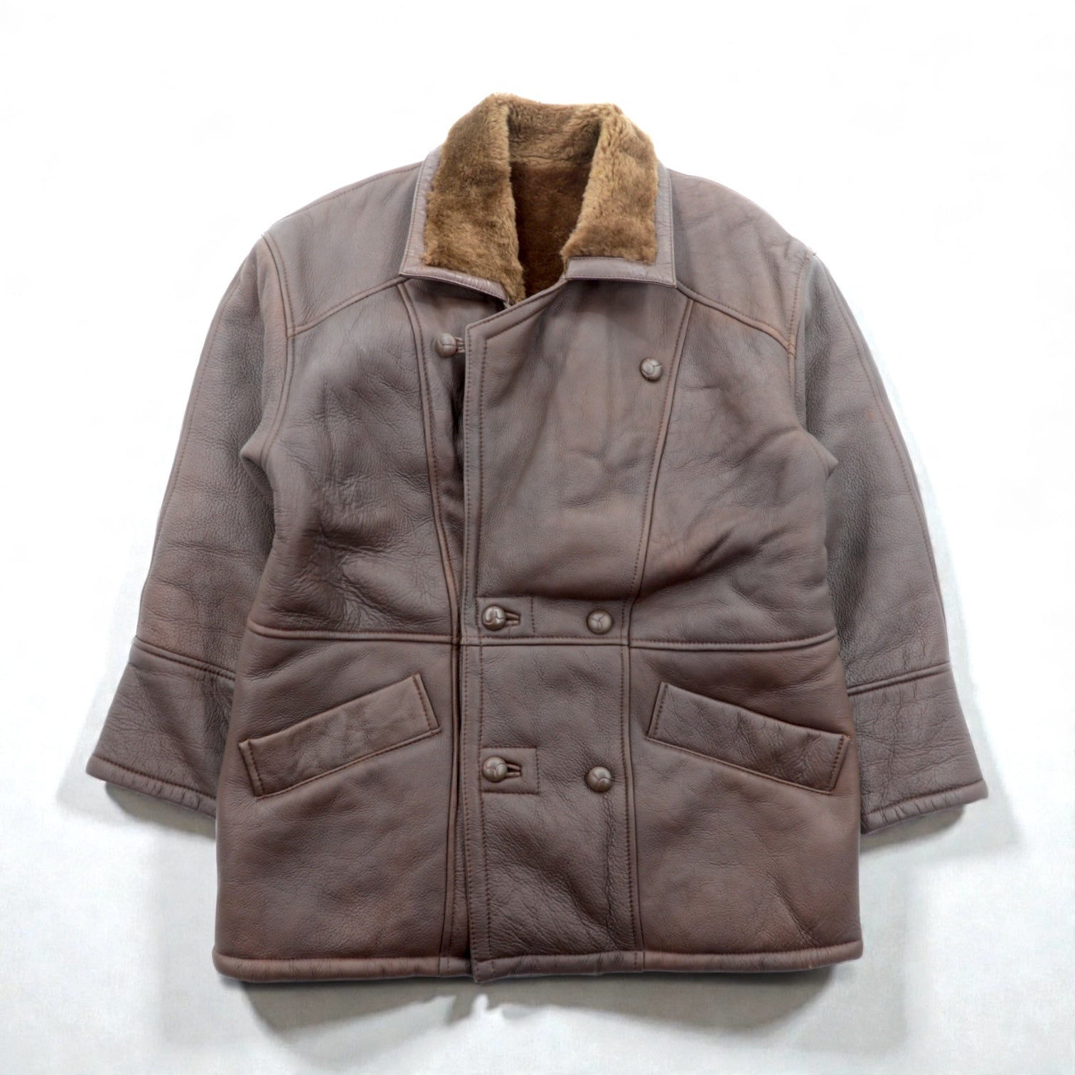 80s boa double leatherjacket リアルムートン 80s Vintage Shearling 