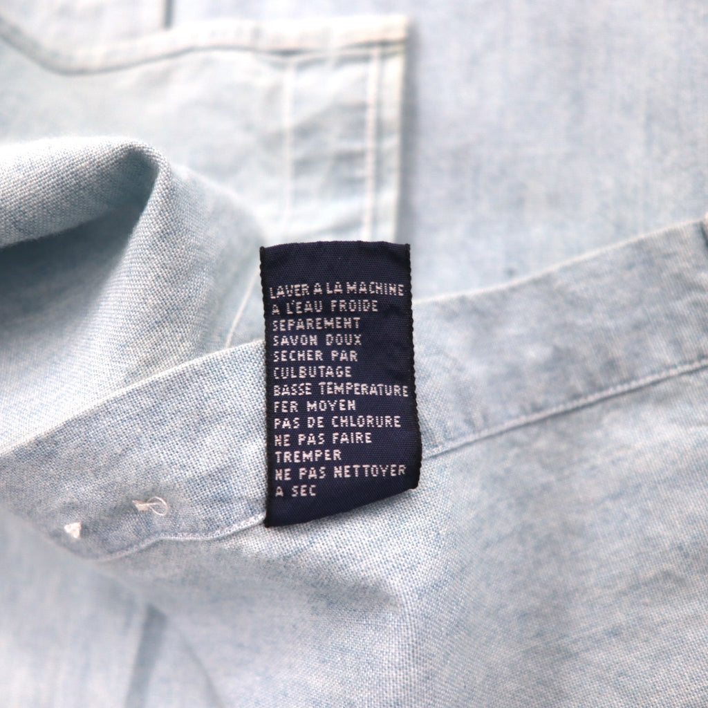 TOMMY JEANS 90年代 シャンブレーシャツ XL ブルー コットン ワンポイントロゴ刺繍